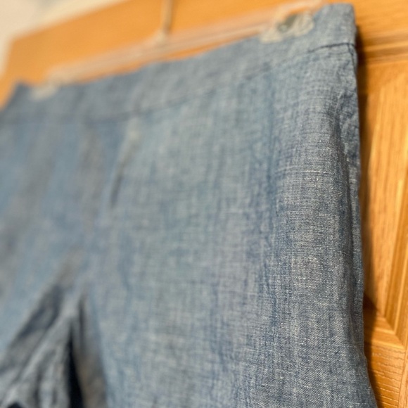 Loft Blue Scalloped Edge Linen/Cotton Shorts - Picture 8 of 12